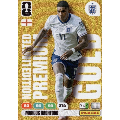 Marcus Rashford Premium Gold Limited Edition Inglaterra