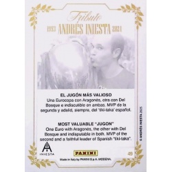 Official Cards 2 European Championships Panini Gold Andres Iniesta Tributo Box Panini