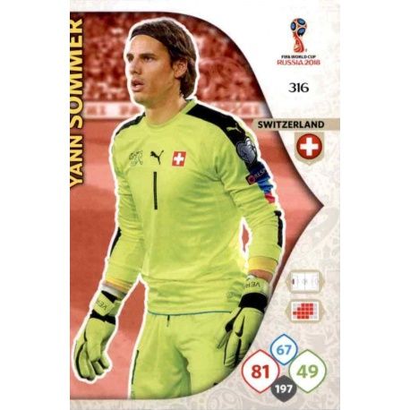 Yann Sommer Suiza 316 Adrenalyn XL Russia 2018 