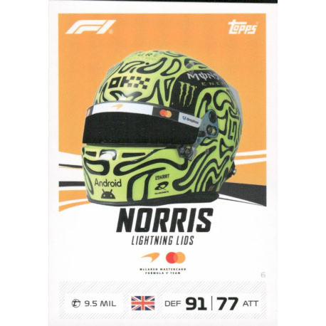 Consigue Lando Norris Lightning Lids Colección Turbo Attax 2026