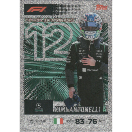 Encuentra Kimi Antonelli Power In Numbers Cartas F1 Turbo Attax 2026