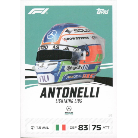 Encuentra Kimi Antonelli Lightning Lids Colección Topps Turbo Attax Formula 1 2026