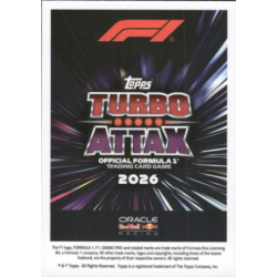 Find Max Verstappen Power In Numbers Cards Formula 1 Turbo Attax 2026