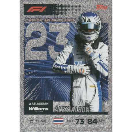 Encuentra Alex Albon Power In Numbers Turbo Attax F1 2026