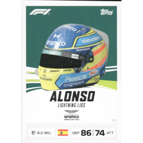 Buy Cards Fernando Alonso Lightning Lids Topps Turbo Attax 2026