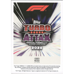 Añade a tu colección Gabriel Bortoleto Power In Numbers Topps Formula 1 Turbo Attax 2026