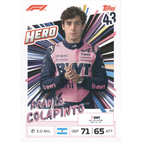 Get Franco Colapinto 2026 F1 Hero Cards Formula 1 Turbo Attax 2026