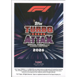 Buy Cards Franco Colapinto Power In Numbers Topps Formula 1 Turbo Attax 2026