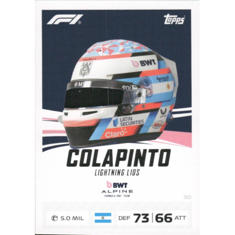 Compra Franco Colapinto Lightning Lids Turbo Attax Formula 1 Cards 2026