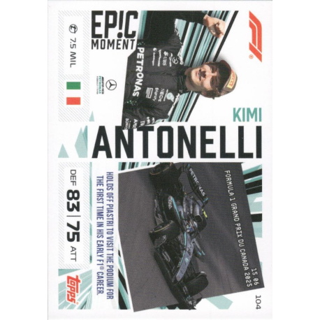 Get yours Kimi Antonelli Epic Moments Turbo Attax Formula 1 Cards 2026