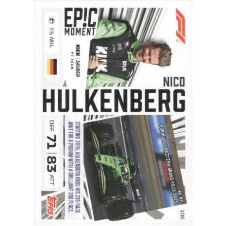 Busca y compra Nico Hulkenberg Epic Moments Turbo Attax F1 2026