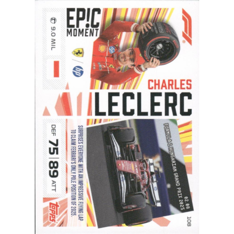 Encuentra Charles Leclerc Epic Moments Colección Topps Turbo Attax Formula 1 2026