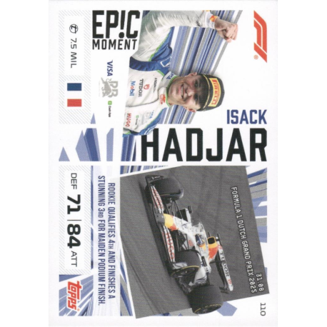 Compra Isack Hadjar Epic Moments Topps F1 Cards Turbo Attax 2026