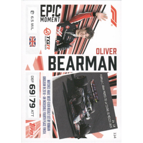 Hazte con Oliver Bearman Epic Moments Cartas Topps Turbo Attax 2026