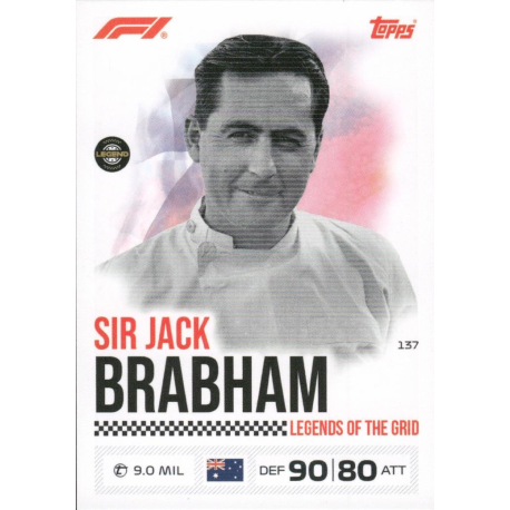 Añade a tu colección Sir Jack Brabham Legends Of The Grid Turbo Attax Formula 1 Cards 2026