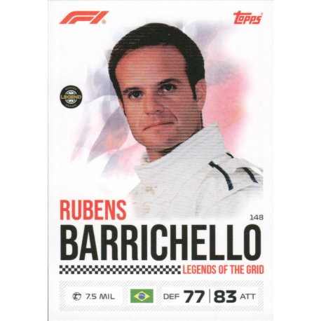 Encuentra  Rubens Barrichello Legends Of The Grid Cartas F1 Turbo Attax 2026