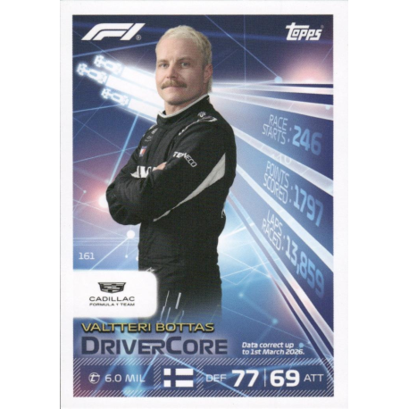 Añade a tu colección Valtteri Bottas Drivercore Cartas Turbo Attax Formula 1 2026
