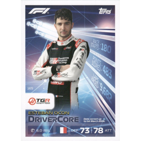 Consigue Esteban Ocon Drivercore Colección Topps Turbo Attax Formula 1 2026