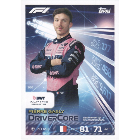 Consigue Pierre Gasly Drivercore Turbo Attax Formula 1 2026