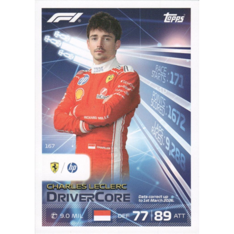 Compra online Charles Leclerc Drivercore F1 Cards Topps Turbo Attax 2026