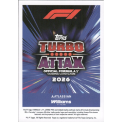 Get Alex Albon Drivercore Topps Formula 1 Turbo Attax 2026