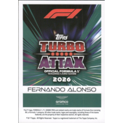 Consigue Fernando Alonso 2026 F1 Car Formula 1 Turbo Attax 2026