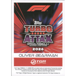 Buy Cards Oliver Bearman 2026 F1 Car Topps F1 Cards Turbo Attax 2026