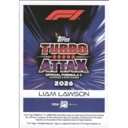 Find Liam Lawson 2026 F1 Car F1 Cards Topps Turbo Attax 2026
