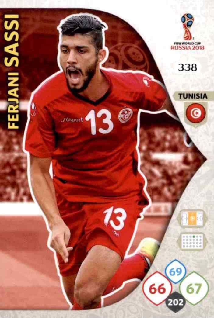 CARD PANINI ADRENALYN WORLD CUP RUSSIA 2018 N.338 SASSI TUNISIA 