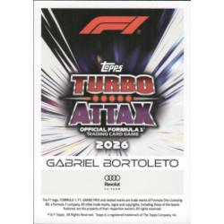 Compra online Gabriel Bortoleto 2026 F1 Car Turbo Attax Formula 1 2026