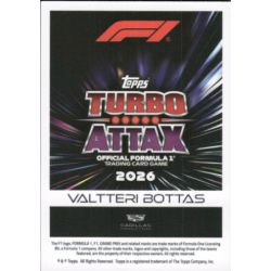 Completa tu colección Valtteri Bottas 2026 F1 Car Topps F1 Turbo Attax 2026