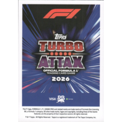 Get  Liam Lawson F1 Turbo Attax Legacy Cards Formula 1 Turbo Attax 2026