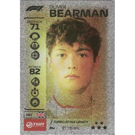 Get it now Oliver Bearman F1 Turbo Attax Legacy Topps F1 Turbo Attax 2026