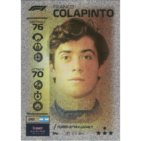 Añade a tu colección Franco Colapinto F1 Turbo Attax Legacy Cards Turbo Attax 2026