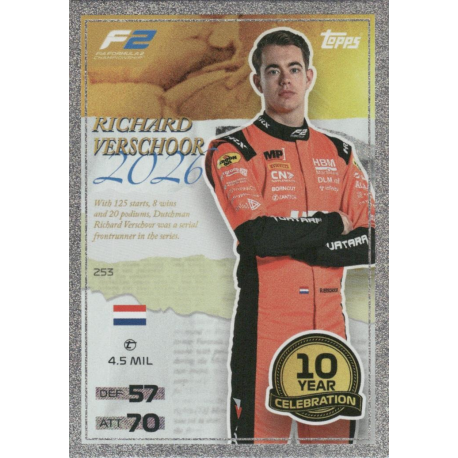 Get Richard Verschoor 10 Years Of F2 – Most Successful Turbo Attax Formula 1 2026