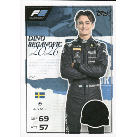 Añade a tu colección Dino Beganovic F2 One To Watch Topps F1 Cards Turbo Attax 2026
