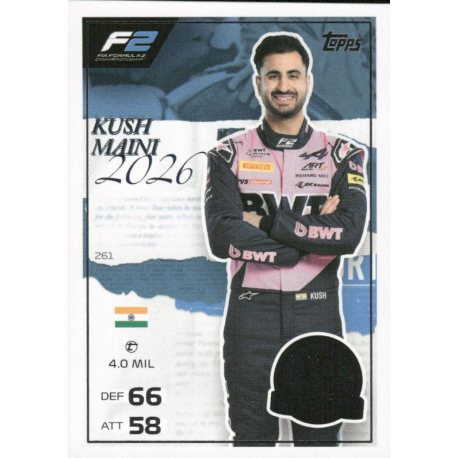 Consigue Kush Maini F2 One To Watch Turbo Attax Formula 1 2026