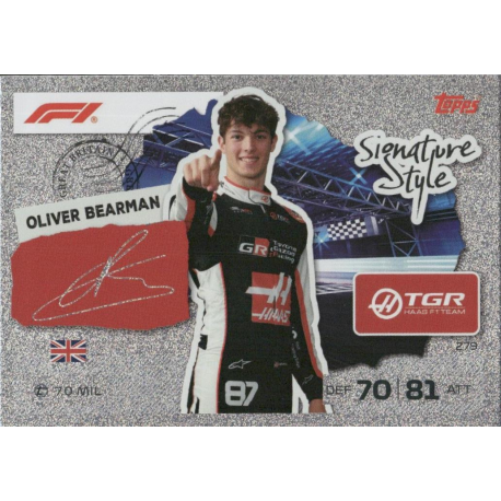 Get it now Oliver Bearman Signature Style F1 Turbo Attax 2026
