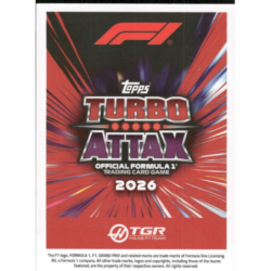 Consigue ahora Oliver Bearman 100 Club Topps F1 Turbo Attax 2026