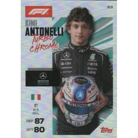 Añade a tu colección Kimi Antonelli Turbo Chrome Cards Formula 1 Turbo Attax 2026