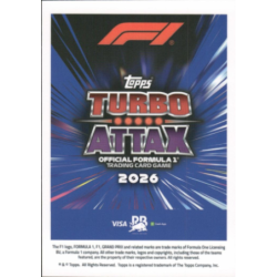 Añade a tu colección Liam Lawson Turbo Chrome Cartas Turbo Attax Formula 1 2026