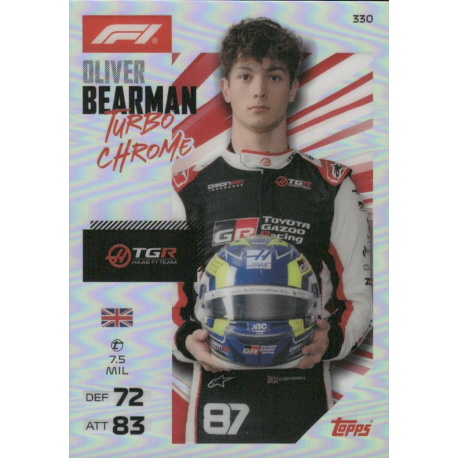 Hazte con Oliver Bearman Turbo Chrome Colección Turbo Attax 2026