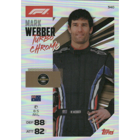 Buy Cards Mark Webber Turbo Chrome Turbo Attax Formula 1 2026