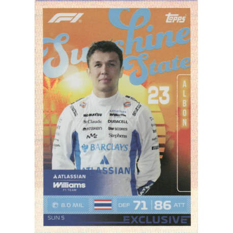 Get Alex Albon Sunshine State Formula 1 Turbo Attax 2026