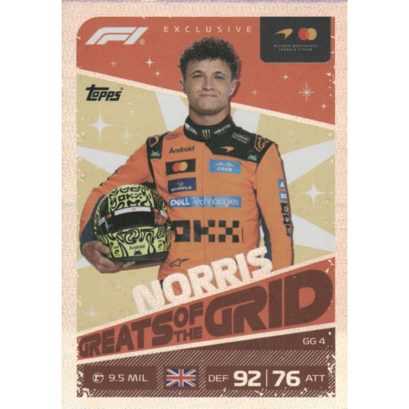 Consigue ahora Lando Norris Greats Of The Grid Cartas Topps Turbo Attax 2026