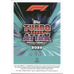 Añade a tu colección Kimi Antonelli Limited Edition Topps F1 Cards Turbo Attax 2026