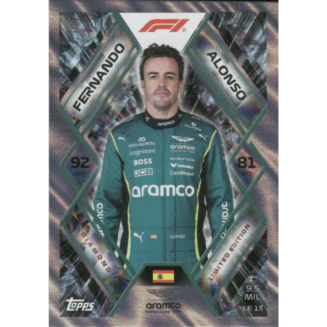 Get Fernando Alonso Limited Edition Turbo Attax Formula 1 Cards 2026
