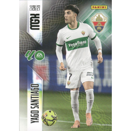 Encuentra Yago Santiago Elche Cartas Panini Megacracks 2026-27