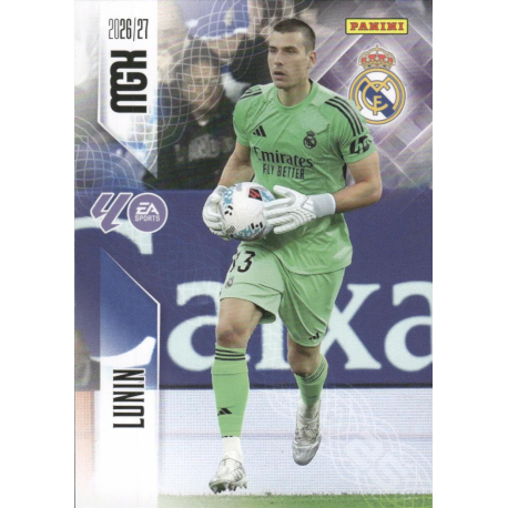 Colecciona Lunin Real Madrid Megacracks 2026-27 Panini card