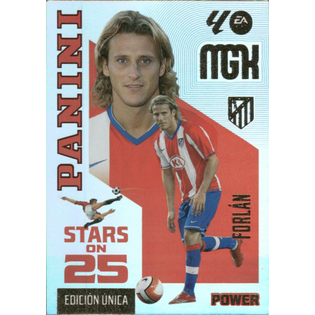 Colecciona Forlán Stars on 25 Atlético Madrid Megacracks 2026-27 Panini card